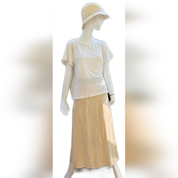 Agolde Wheat Coloured Long Linen Skirt. Summer Weight. Lg. - Picture 7 of 14